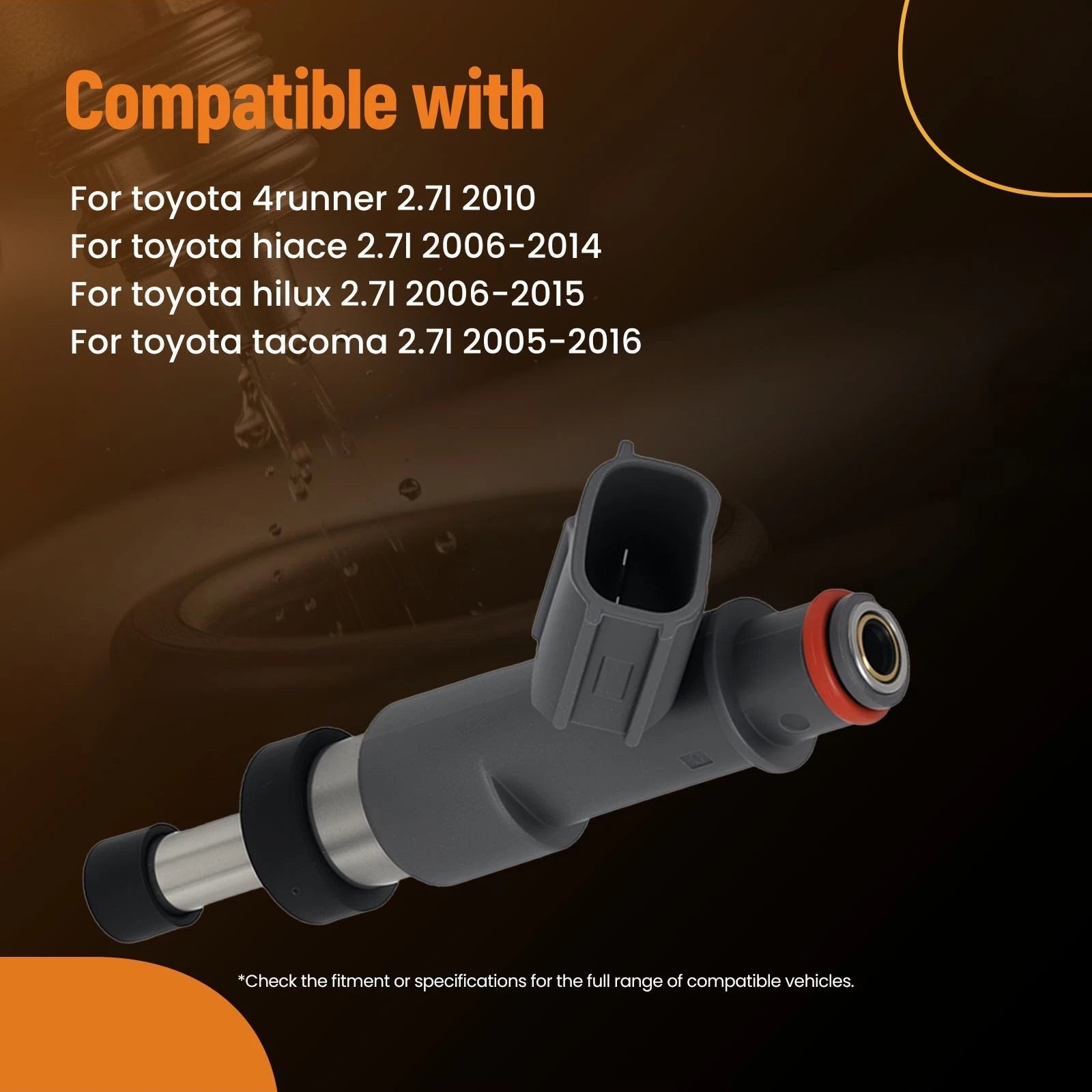 4 Pcs Fuel Injectors Set for Toyota Tacoma Hilux 2.7L (2005–2016)