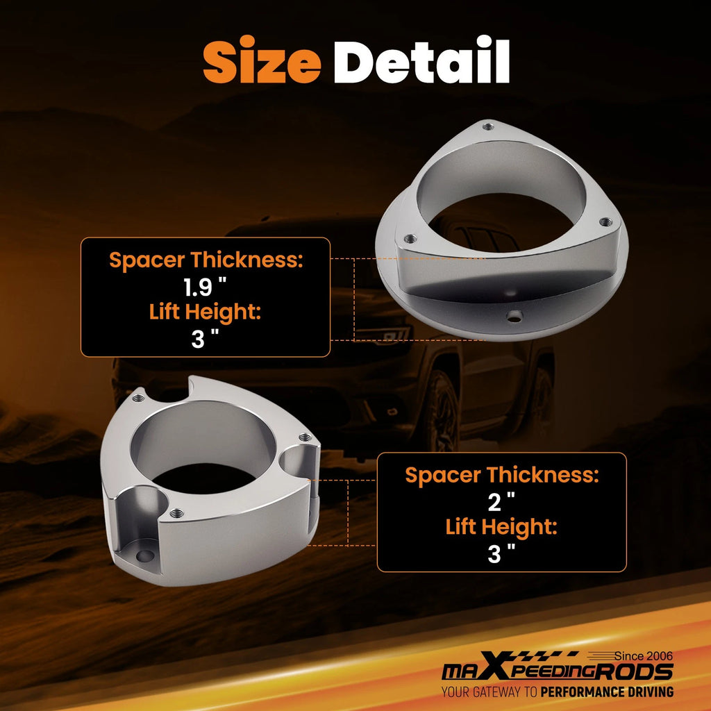 3" Front & Rear Leveling Lift Kit for Saab 92-X (2005–2006) Strut Spacers