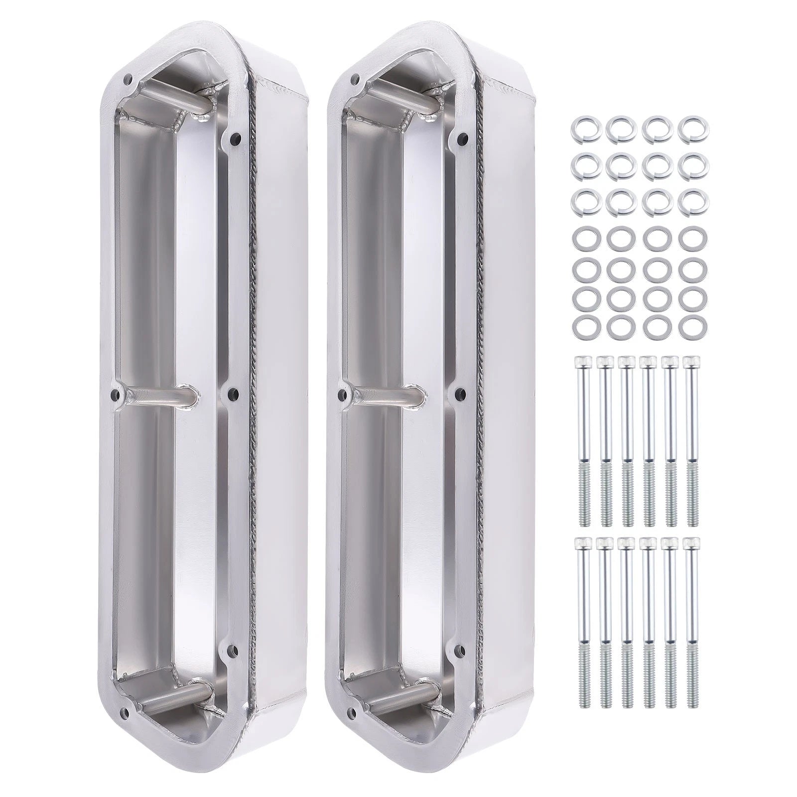 Fabricated Aluminum Covers for Ford 260-351W V8 (Polished, w/ Mounting Hardware)