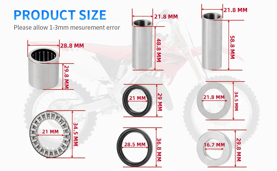Swing Arm Bearing Seal Rebuild Kit for Honda CRF250R (2004–2009)