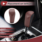 1Pc Gear Shift Knob Cover for Ford Fiesta (2009–2012) Black Brown Faux Leather
