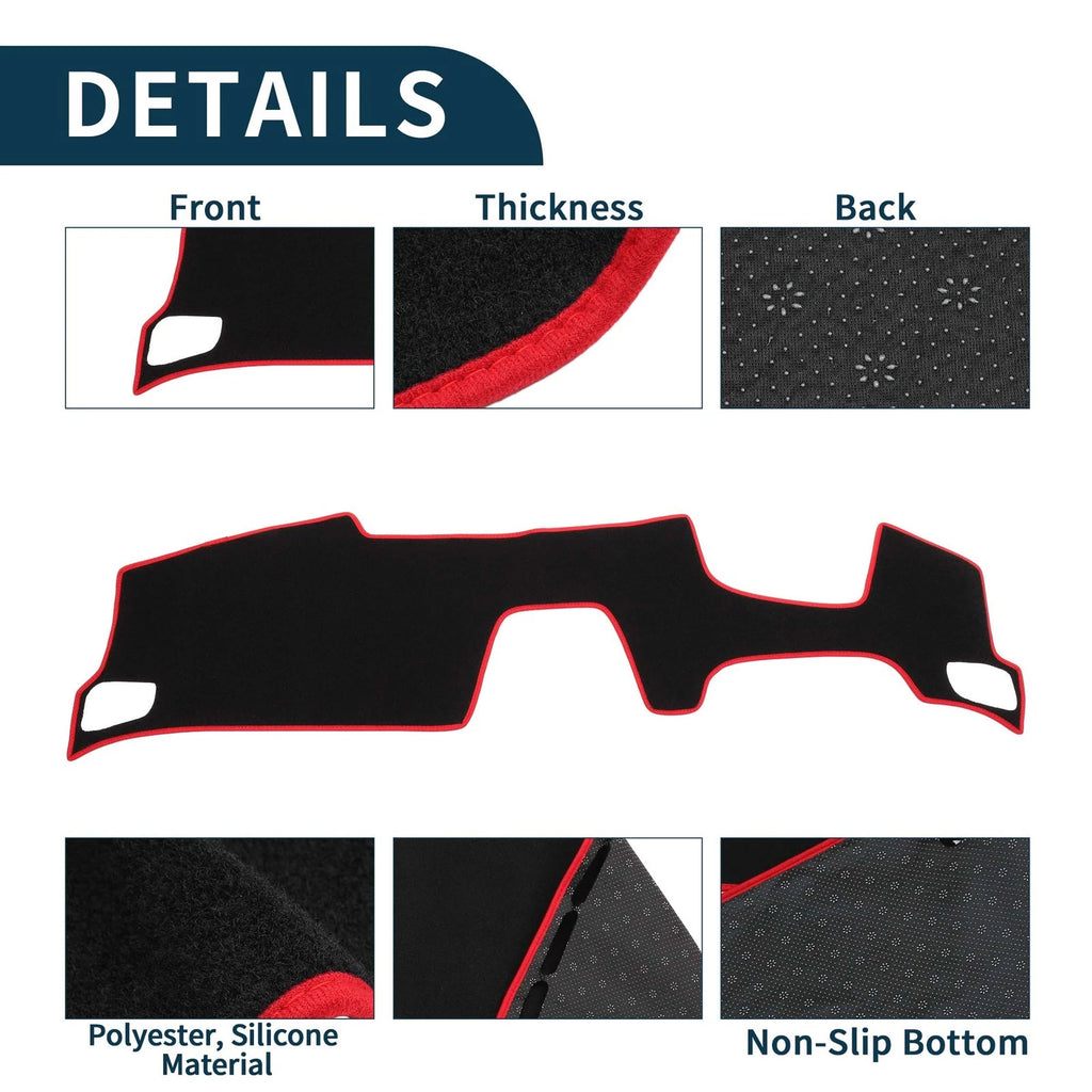 Dashboard Dash Cover Mat for Honda Accord (2024) Black Red