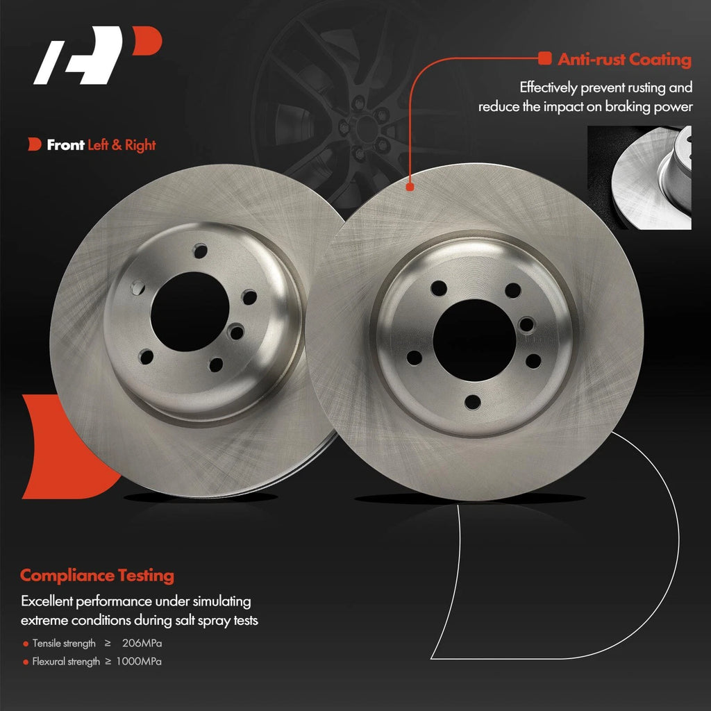 Set of 2 Front Disc Brake Rotors & Ceramic Pads for BMW 135i (2008–2013)