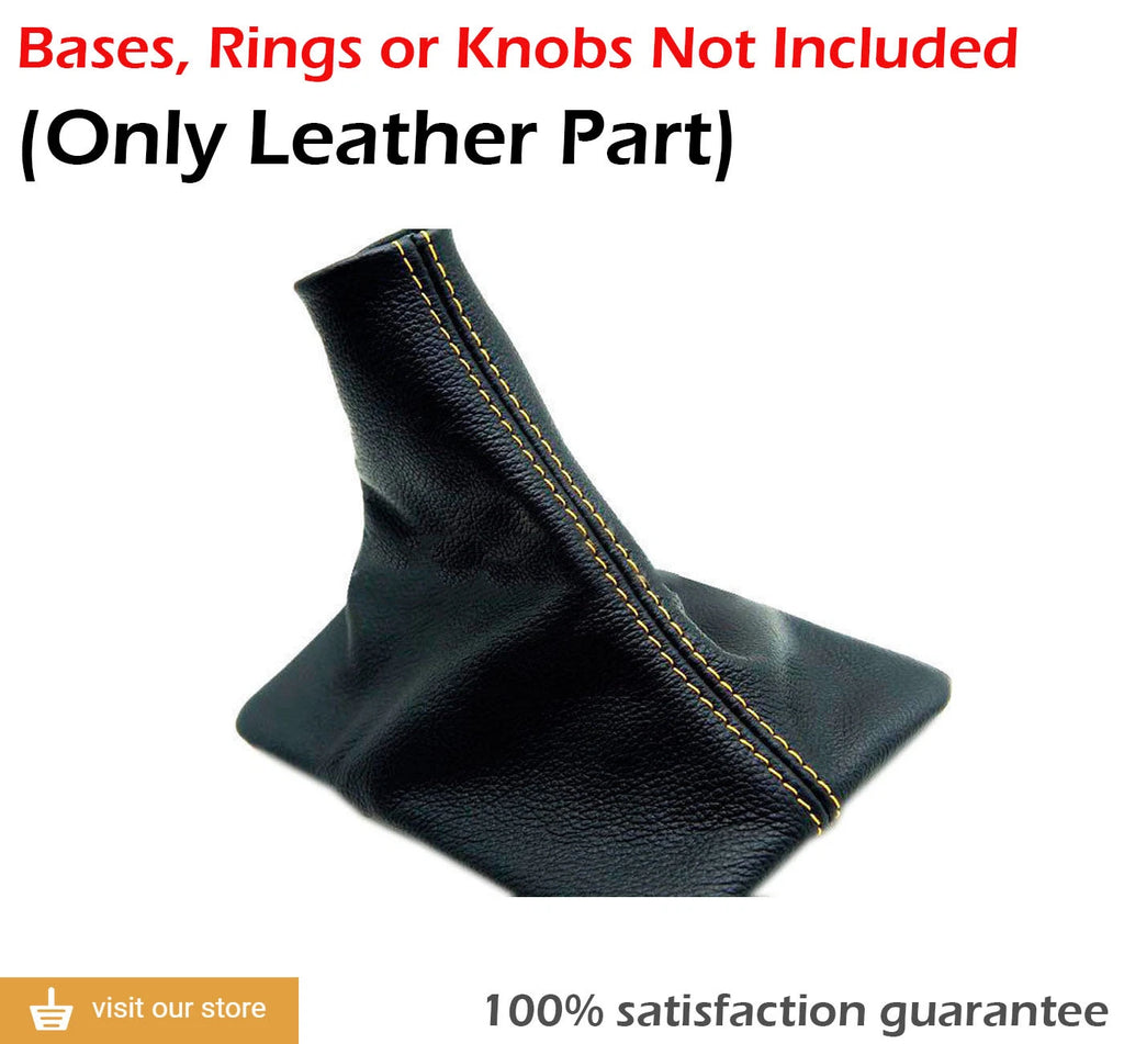 Shift Boot Cover for Ford Mustang (2005–2009) Yellow Stitch PVC Leather