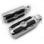 Chrome Gear Skull Footpeg for Harley Davidson Softail Fat Boy FLFB Fat Bob (2018–2023)