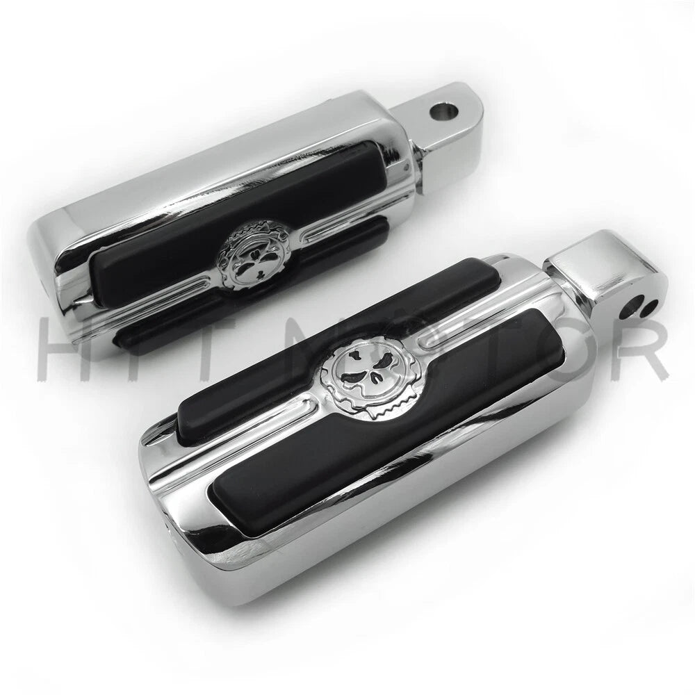 Chrome Gear Skull Footpeg for Harley Davidson Softail Fat Boy FLFB Fat Bob (2018–2023)