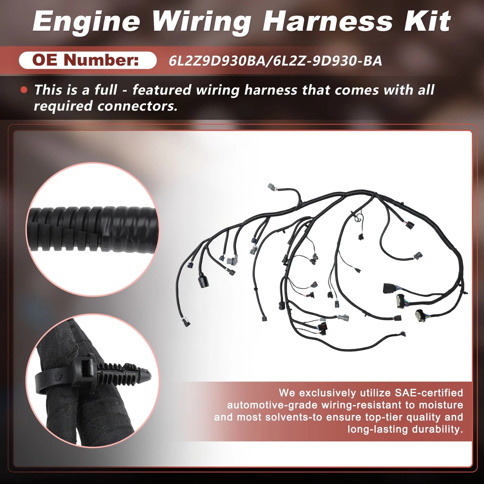 Engine Wire Harness for Ford Explorer, Mercury Mountaineer (2002–2005) 6L2Z-9D930-BA