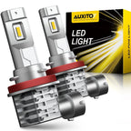 Set of 2 AUXITO H11 LED Fog Light Bulbs 3400 Lumens 3000K Golden Yellow