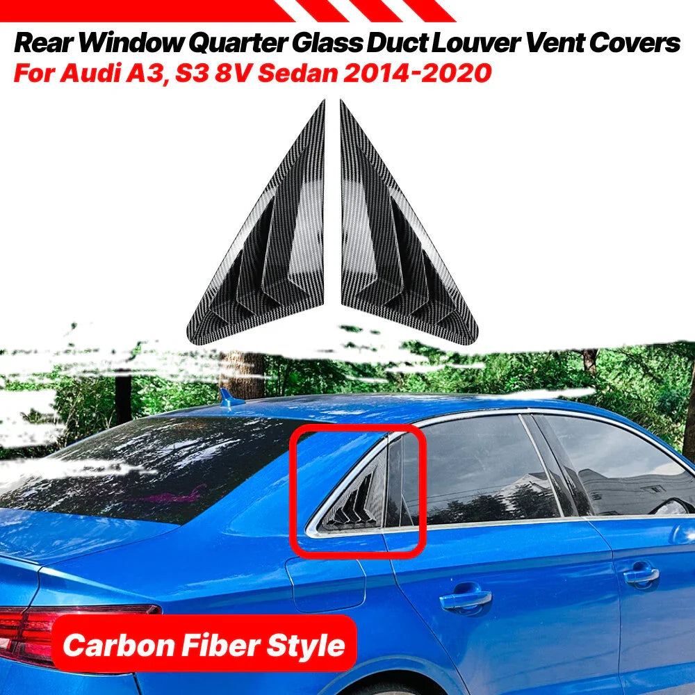 Rear Side Window Quarter Shutter Cover Trim for Audi A3 S3 (2014–2020)