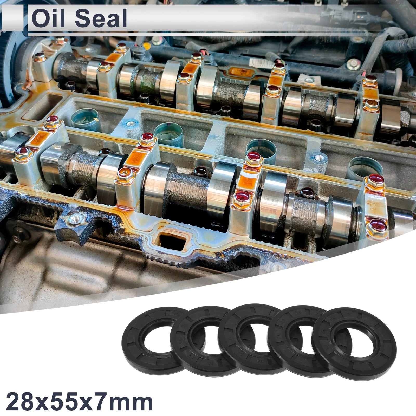 Set of 5 Oil Seal Rotary Shaft Seal TC Ring 28x55x7mm Nitrile Rubber