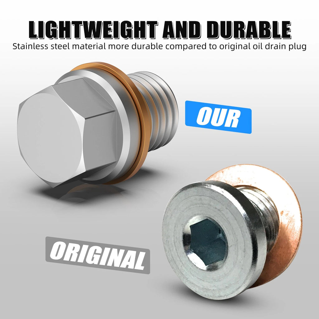 Magnetic Oil Drain Plug for Polaris RZR 800 (2008–2014), 570, 900 (2014–2020)