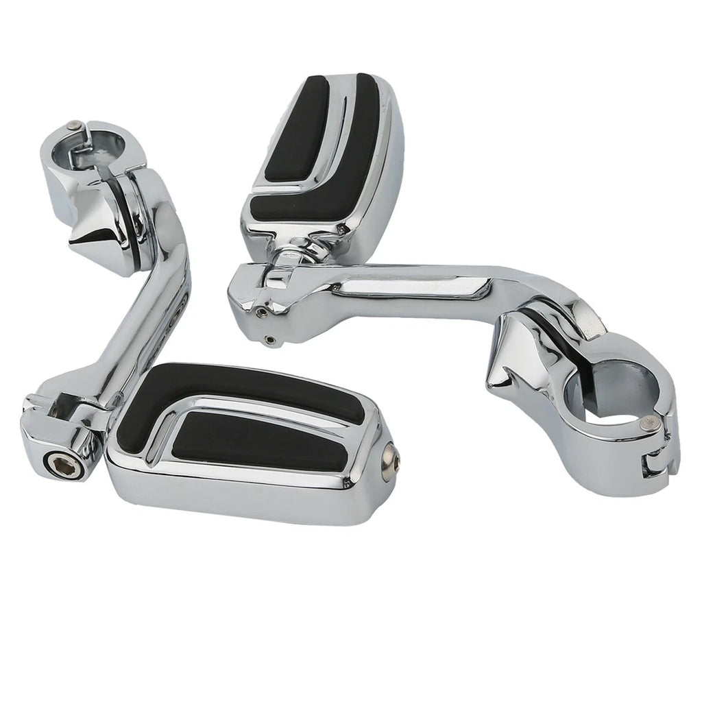 1-1/4" Long Angled Highway Bar Engine Guard Footpegs for Harley