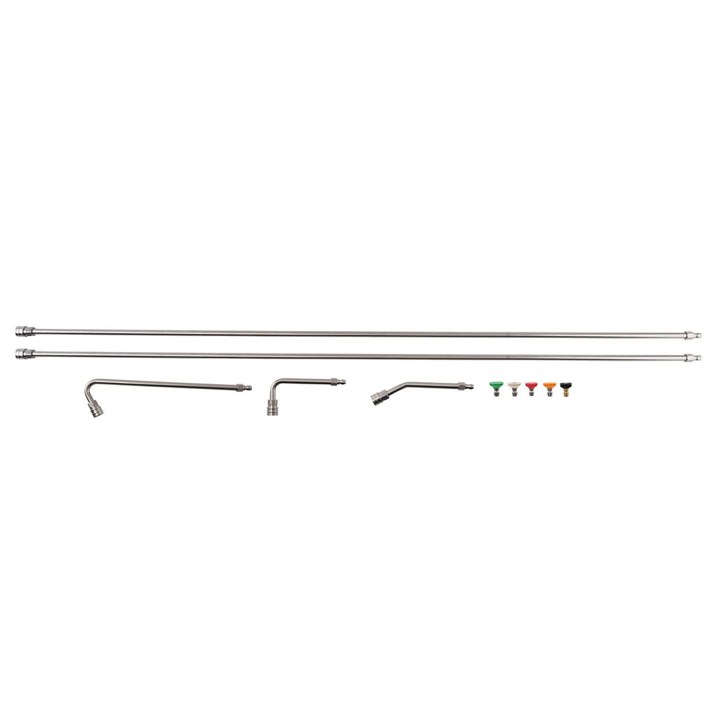 2X 60 Inch Pressure Washer Extension Wand Kit with Curved Rod & Tips