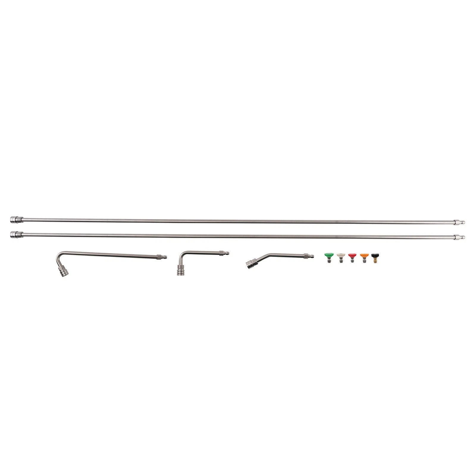 2X 60 Inch Pressure Washer Extension Wand Kit with Curved Rod & Tips