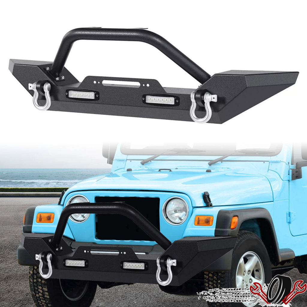 Bumper with Tire Carrier and Winch Plate for Jeep Wrangler (1987–2006)