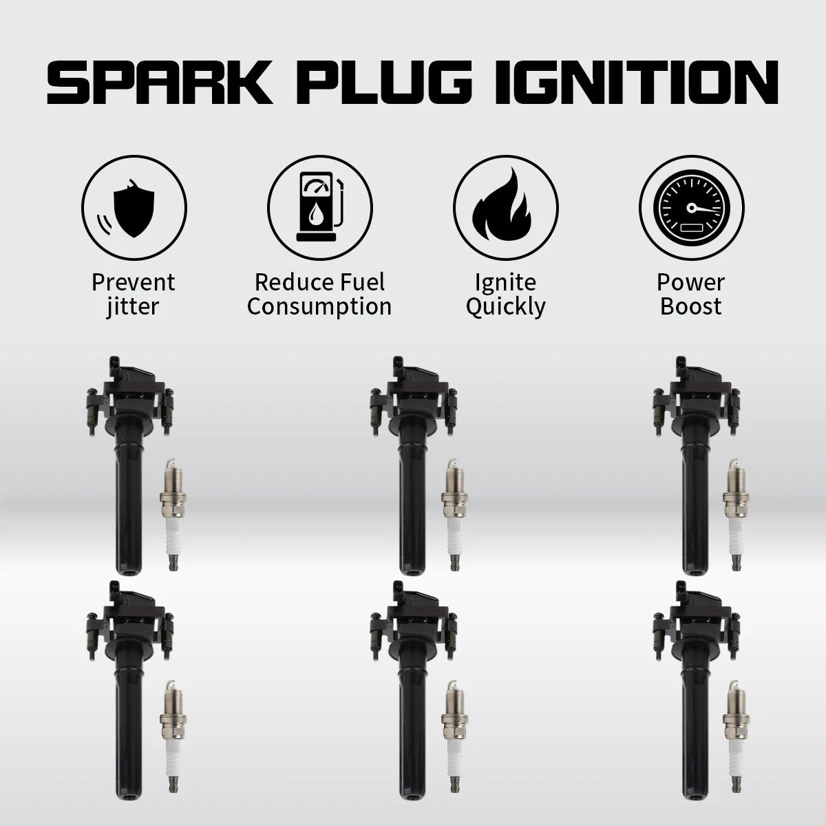 Set of 6 Ignition Coils & 6 Spark Plugs for Chrysler Concorde Intrepid Stratus (1998–2005) UF199