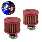 2Pcs Red Air Intake Filter for Turbo Vent Crankcase Breather Valve Cover (12mm)