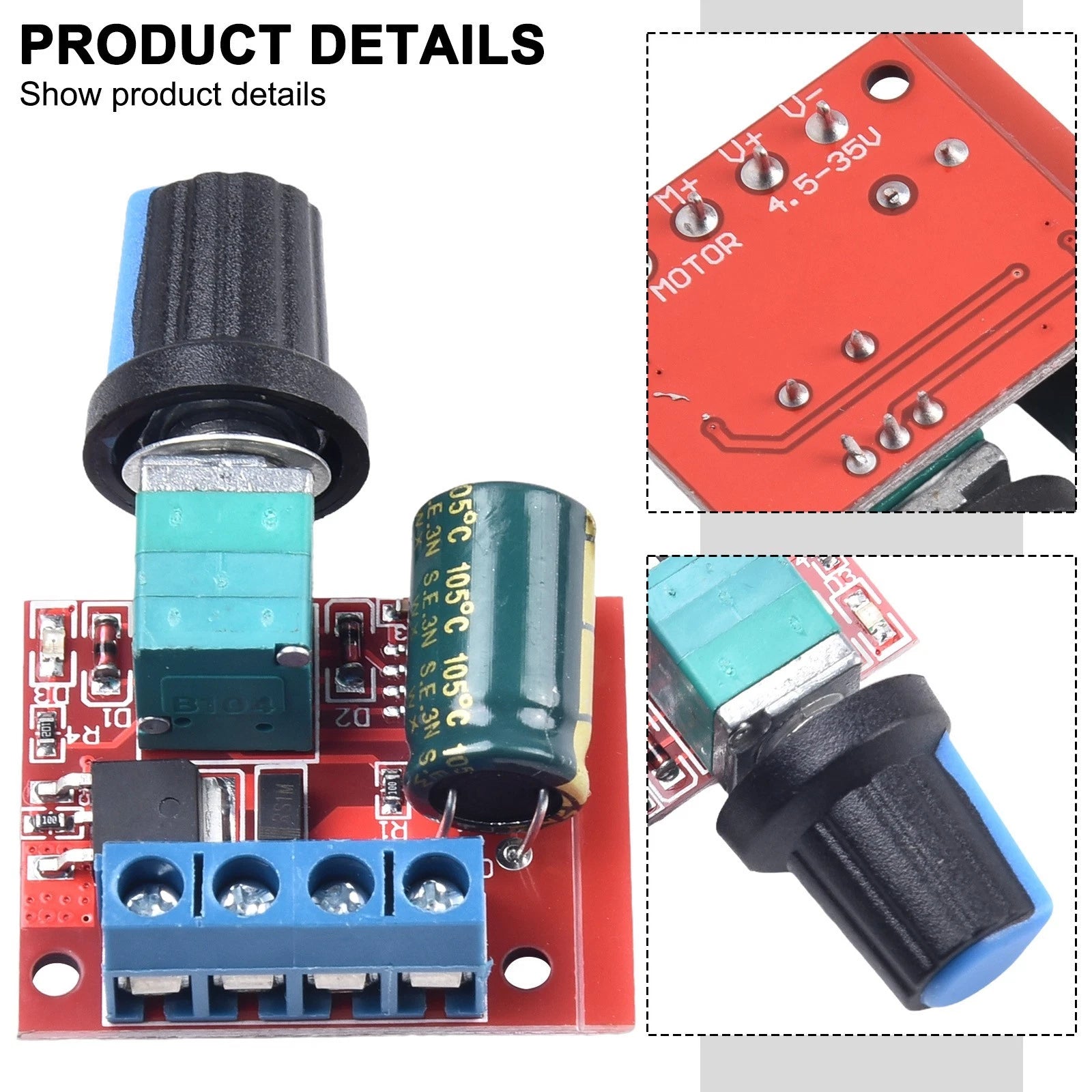 POT Controlled PWM Switch for DC Motors Up to 5A