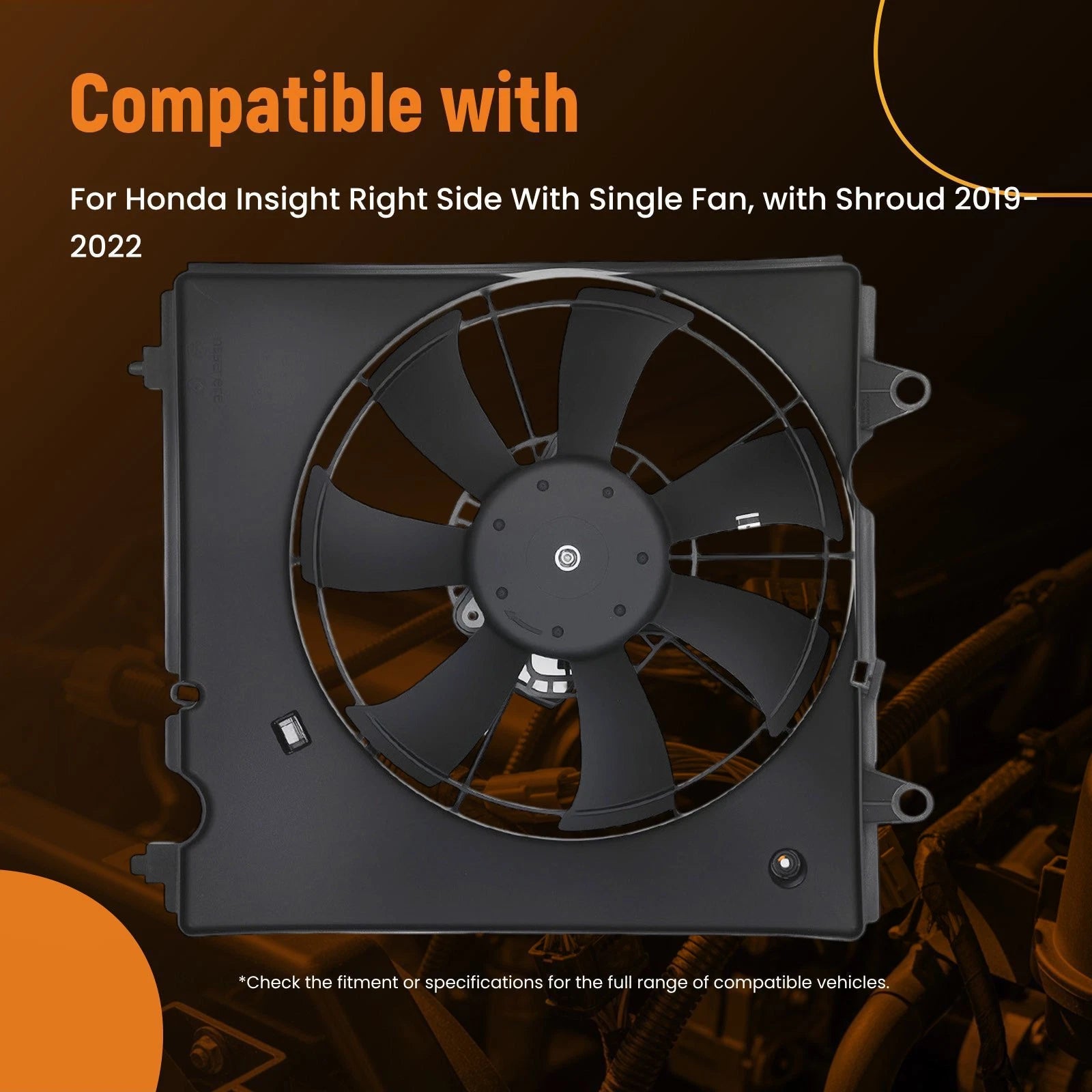 Cooling Fan Right w/ Shroud for Honda Insight (2019–2022)