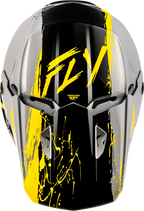 Youth Off-Road Helmet for FLY Racing Kinetic Drip (Youth Small) Grey/Black/Yellow