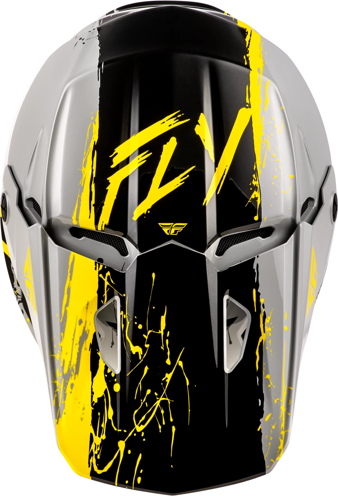 Youth Off-Road Helmet for FLY Racing Kinetic Drip (Youth Small) Grey/Black/Yellow