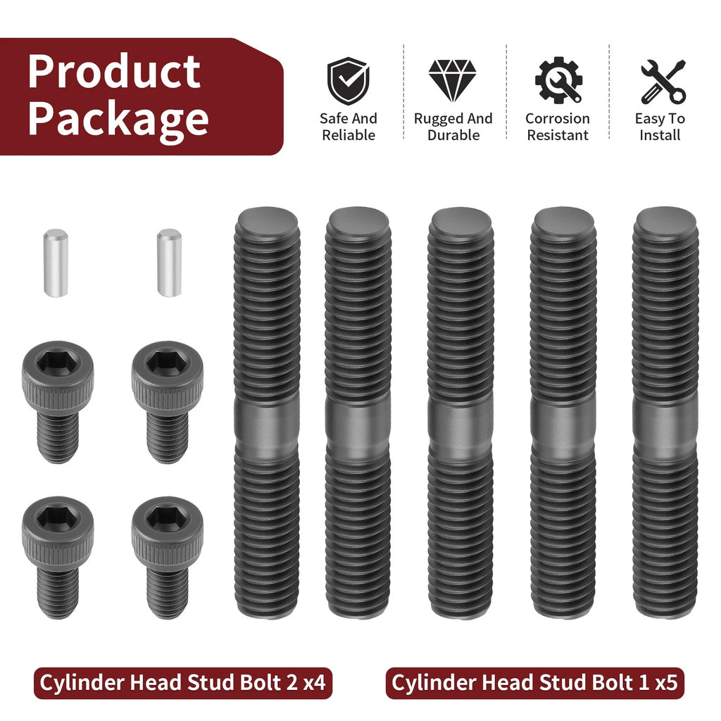 Cylinder Head Bolts Studs for Yamaha YZ125 (2007–2021)