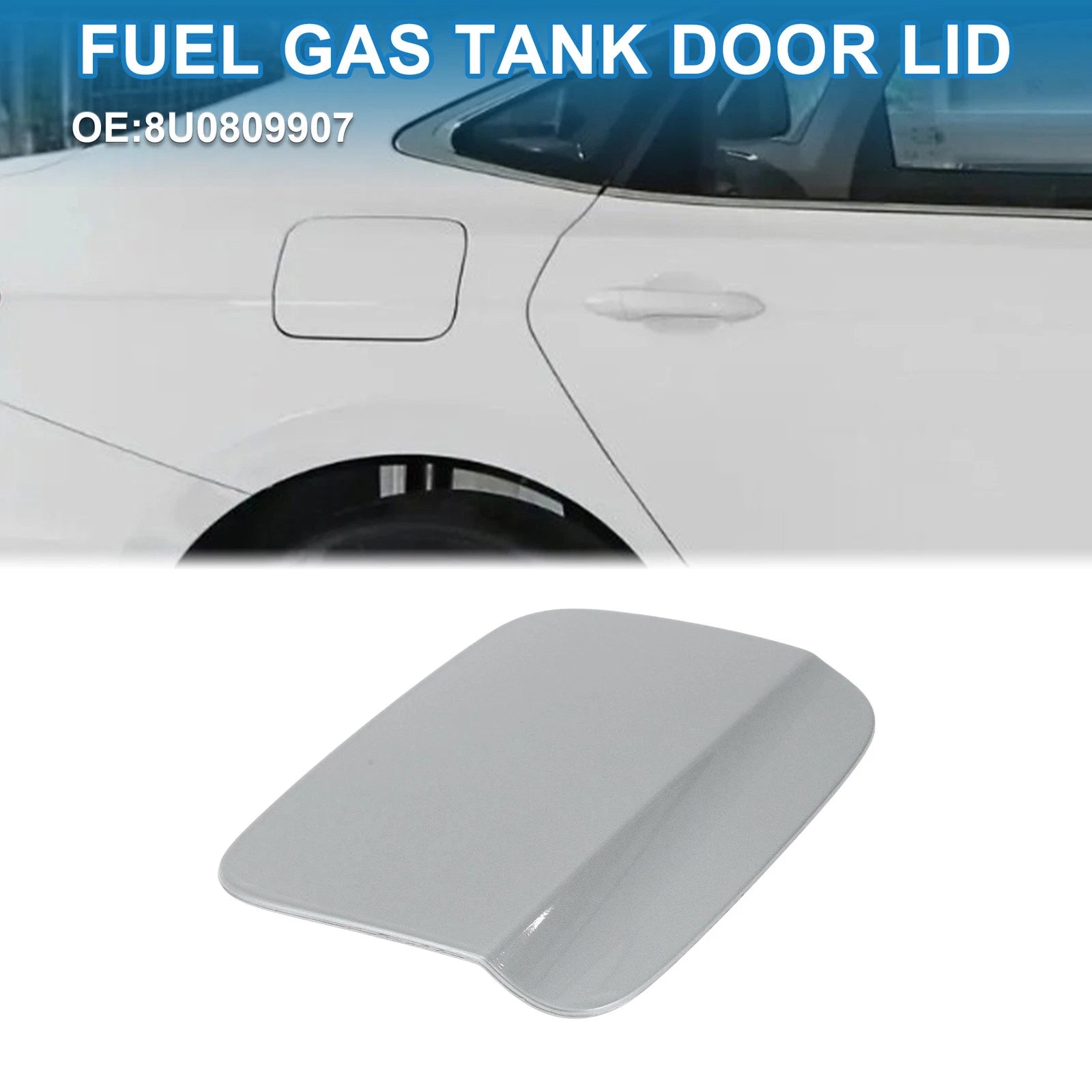 Fuel Tank Door Cap for Audi Q3 (2013–2018) Fuel Filler Flap Cover Silver