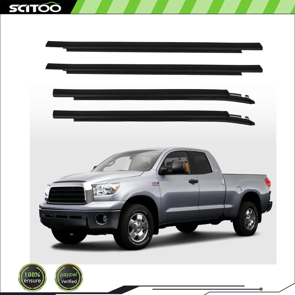 Set of 2 Front & Rear Window Scraper Seal Belt Weatherstrip for Toyota Tundra (2000–2006)