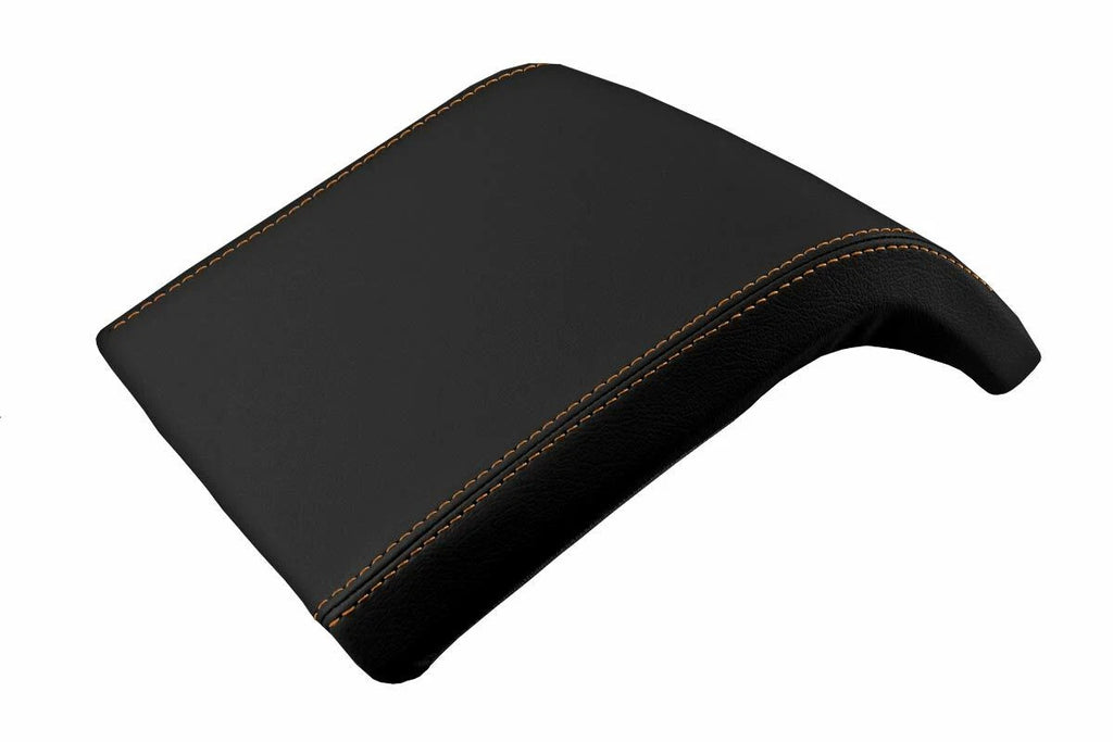 Leather Console Lid Armrest Cover for Lincoln Navigator (2007–2017) Orange Stitch