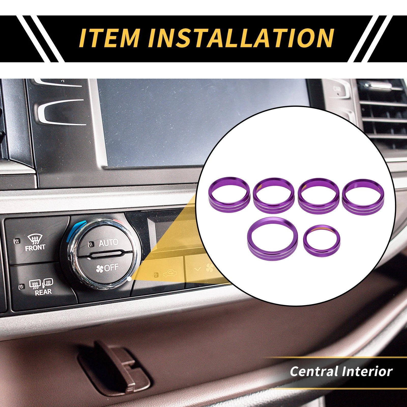 Set of 1 Air Conditioning Button Cover Trim for Ford F-150 XLT (2016–2019) Purple