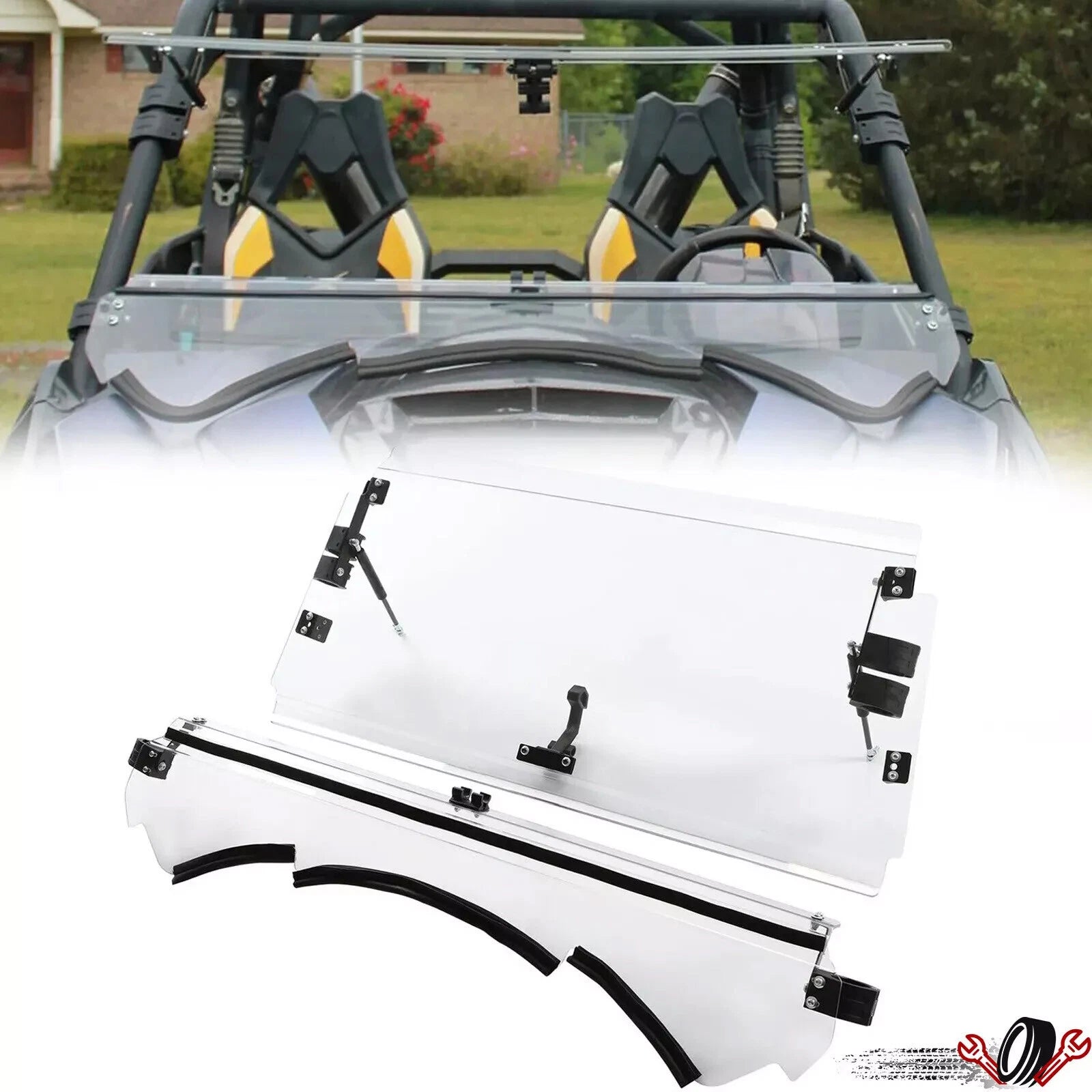 Clear Flip Windshield for Can-Am Maverick (2013–2018)