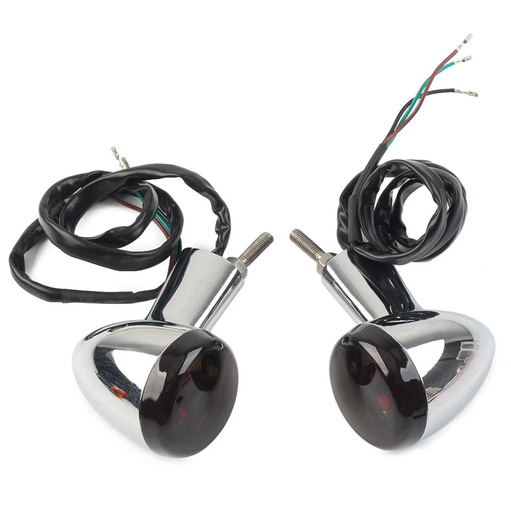 Rear Turn Signal Lights for Harley XL883 1200 X48 (2004–2022) Chrome Dark Lens