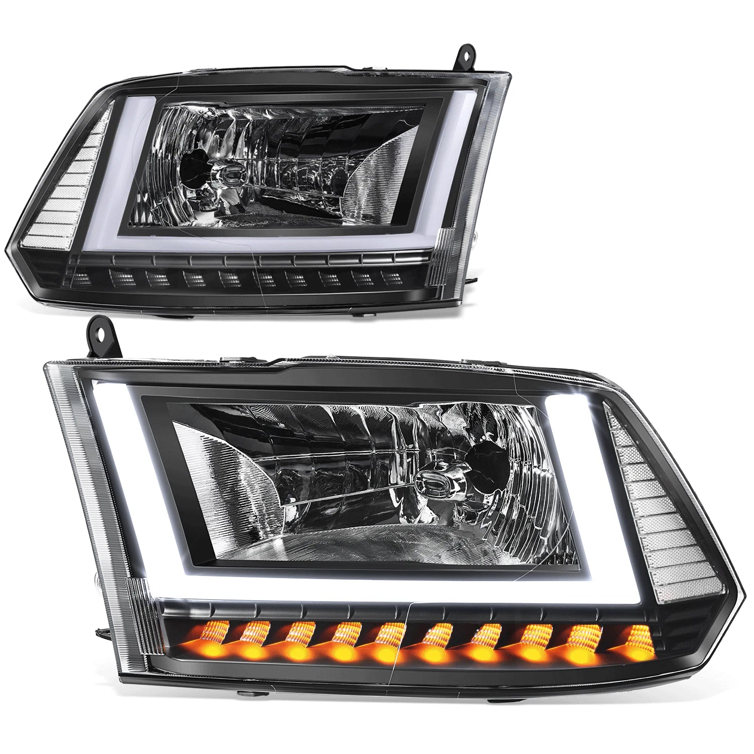 U-LED DRL Sequential Turn Signal Headlights for RAM 1500 (2009–2024)
