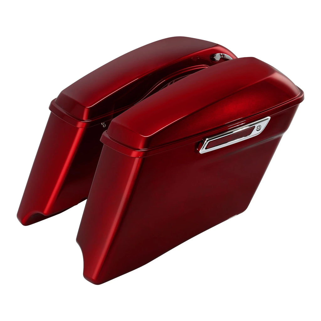 4" Hard Extended Saddlebags for Harley FLTRX FLHXS (2014–2024) Velocity Red Sunglo