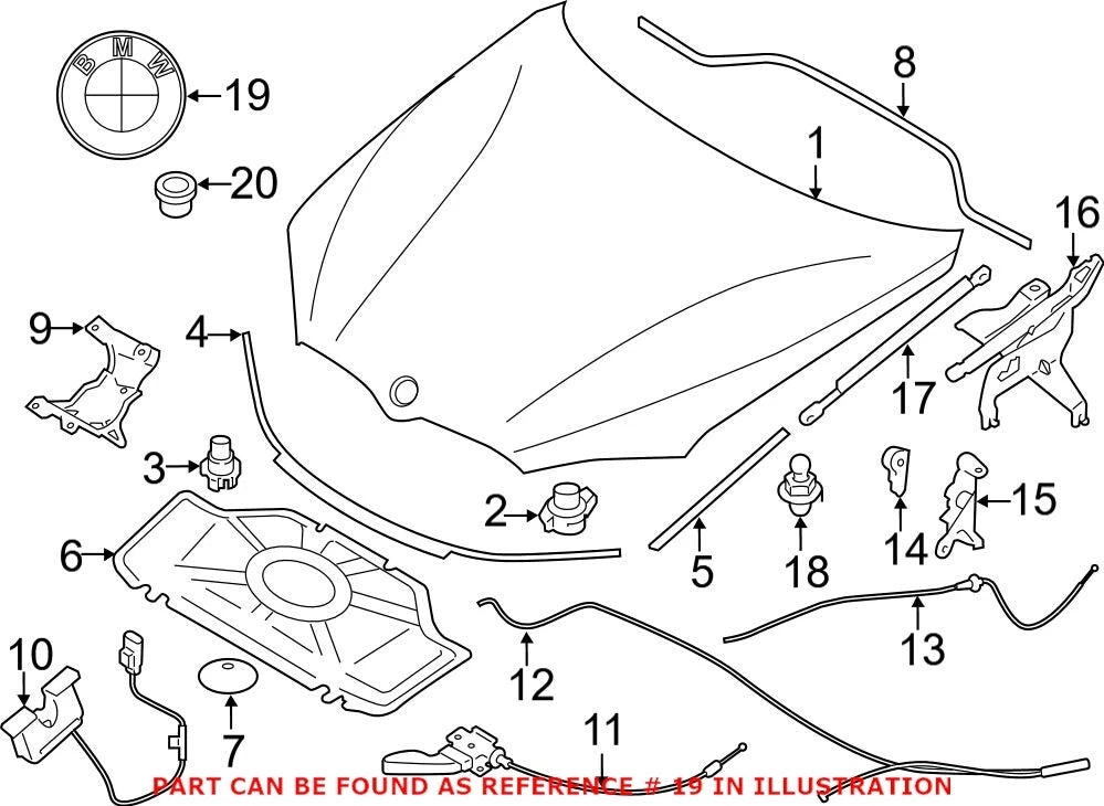 Genuine OEM Emblem for BMW (2011–2019) 51147376339
