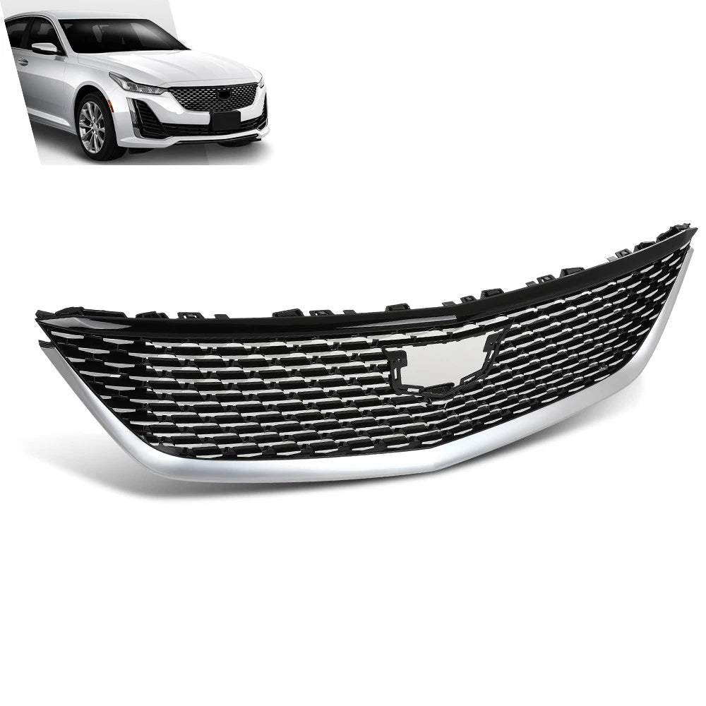 Front Bumper Upper Grille for Cadillac CT5 (2020–2023) with Chrome Trim