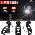 3/4" LED Tail Brake Light License Plate Bracket for Harley Honda