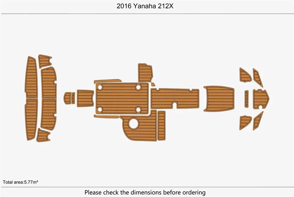 EVA Pads for Yamaha 212X (2016) - Teak Faux Flooring Mat