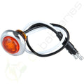 Set of 10 Trailer Side Marker Bullet Lights for Trucks - Amber, Chrome Bezel