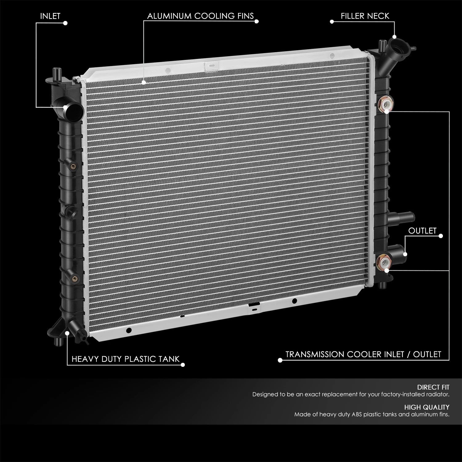 OE Aluminum Core Radiator for Ford Escort 2.0L (1998–2003) DPI2140