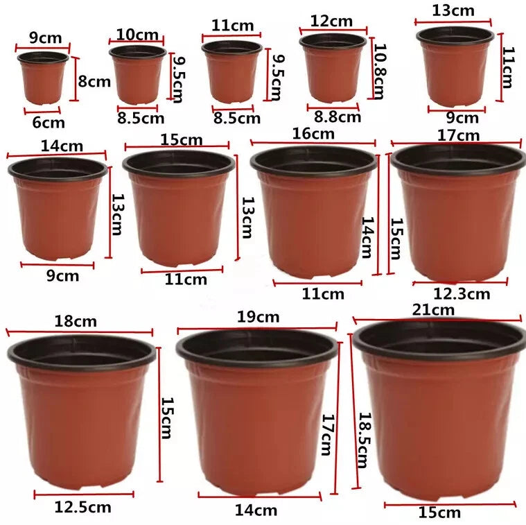 Set of 100 Plastic Plant Flower Pots for Nursery Seedlings
