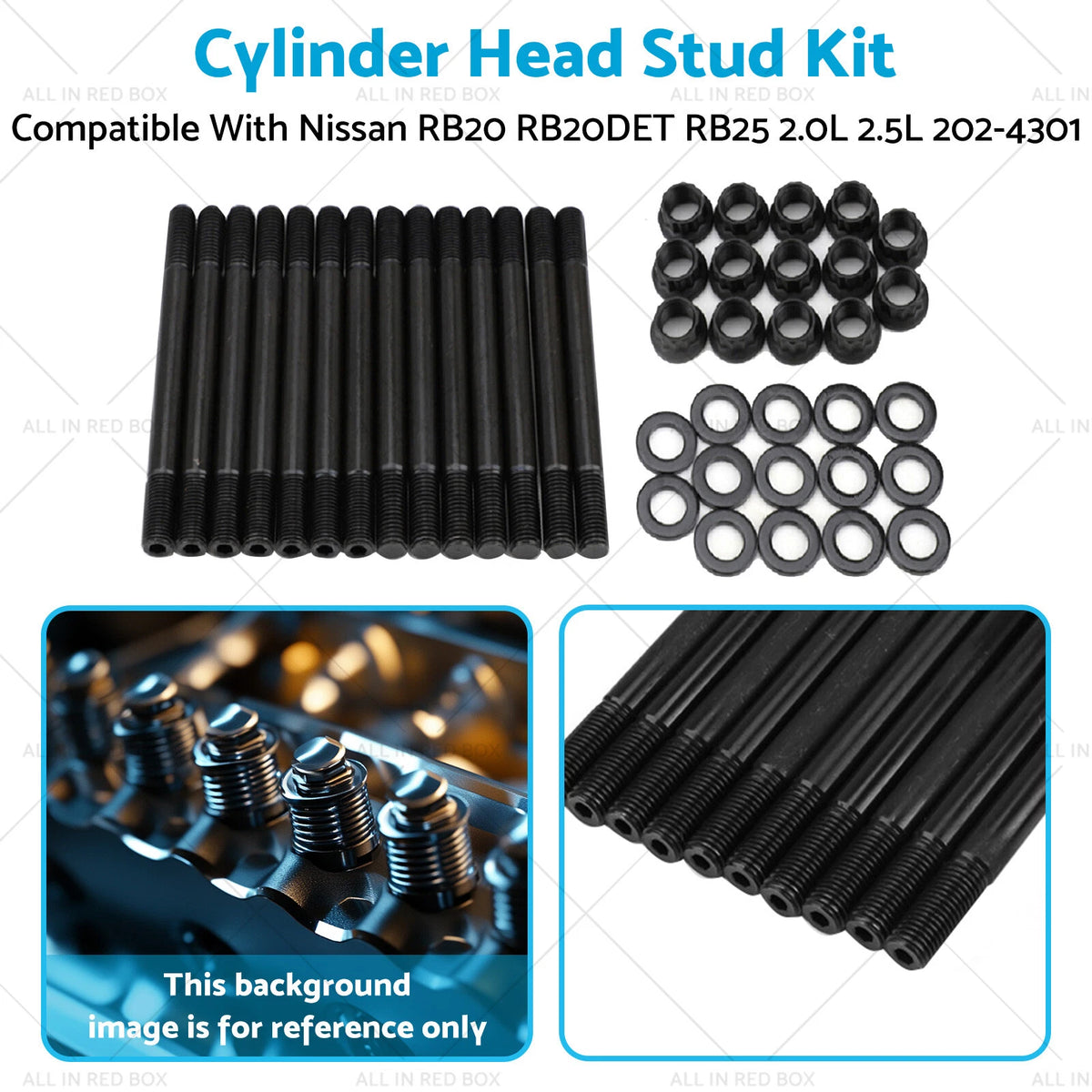 Cylinder Head Stud Kit for Nissan RB20 RB20DET RB25 2.0L 2.5L (202-4301)