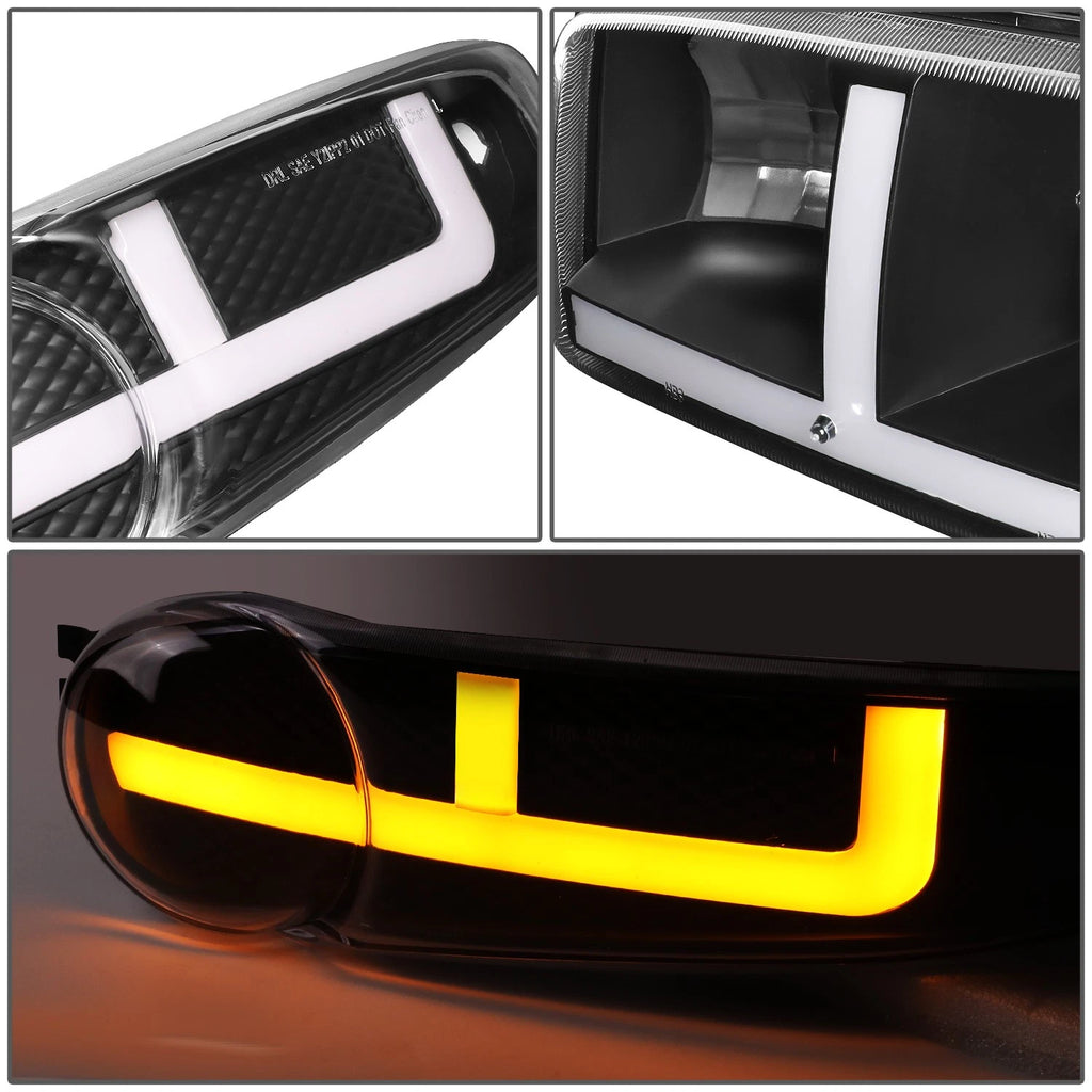 Switchback LED DRL Pair Headlights for GMC Sierra Yukon Denali (2001–2007)