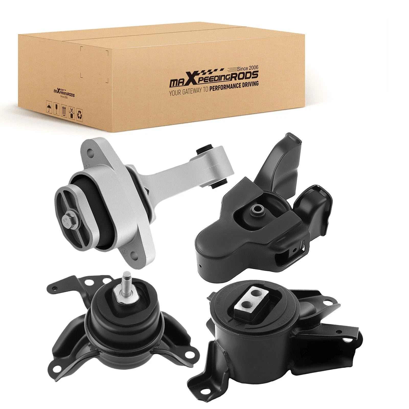 4Pcs Motor & Transmission Mount Kit for Hyundai Sonata 2.4L L4 (2011–2014)