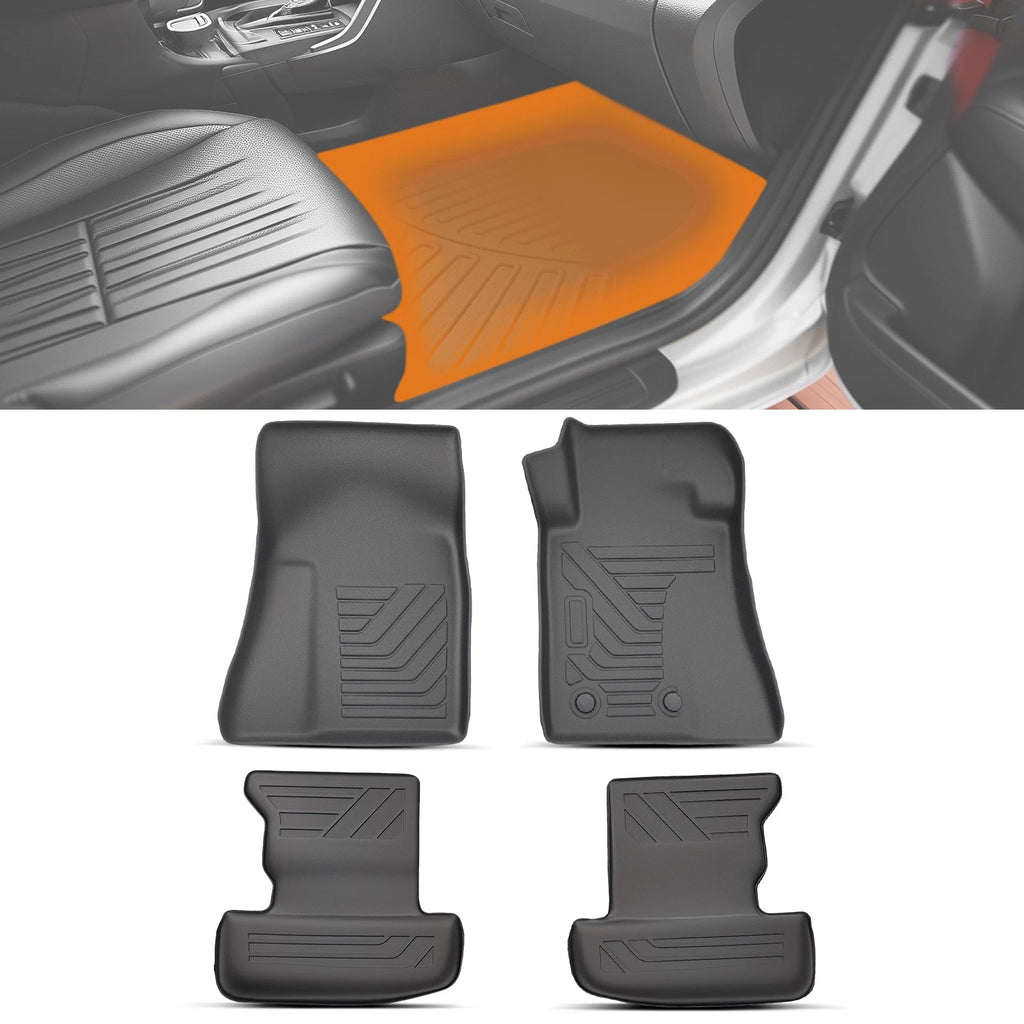 Custom TPE Floor Mats for Ford Mustang (2015–2024) Black All Weather