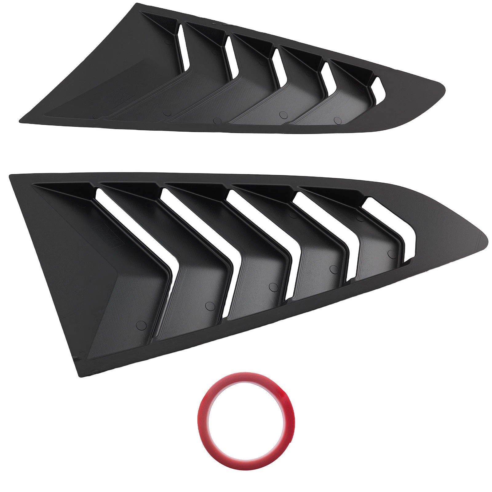Painted Side Window Louvers for Ford Mustang Coupe (2015–2022) Gloss Black