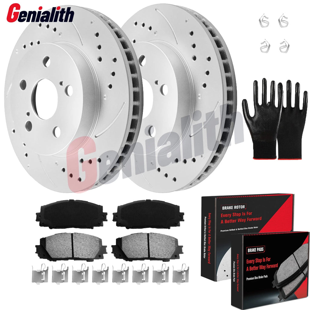 Front Disc Rotors & Ceramic Brake Pads Kit for Toyota Prius (2016–2022)