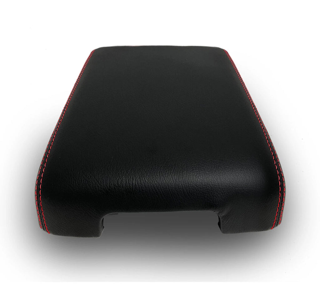 Leather Console Lid Armrest Cover for Infiniti QX60 (2014–2020) Red Stitch