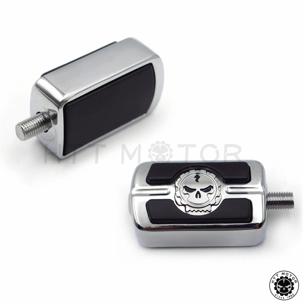 2X Chrome Skull Shift Peg for Harley Davidson Low Rider/Bad Boy (1987–2017)