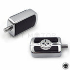 2X Chrome Skull Shift Peg for Harley Davidson Low Rider/Bad Boy (1987–2017)